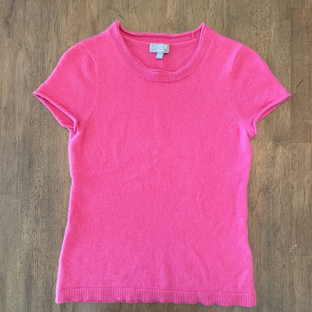J.Crew Relaxed Cashmere T-Shirt, Bright Pink, Size M